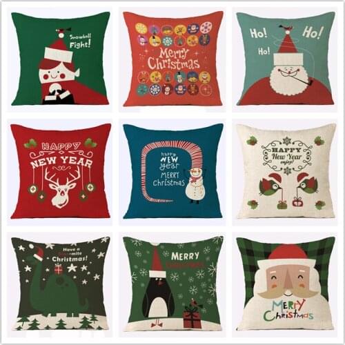 New Design Christmas Cushion Cover Decorative Sofa Pillow Cover Case Seat Car Home Decor Throw Pillowcase Christmas Decoration F