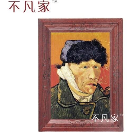 Wholesale 1:12 scale miniature classical van gogh oil Home Decorations Painting Frame E-2