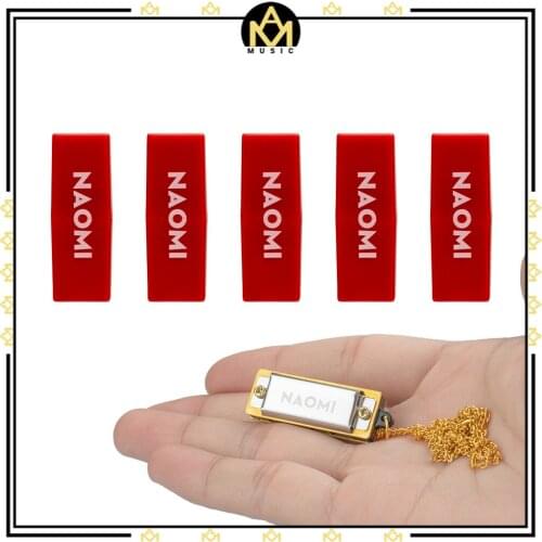 5pcs/1set Mini Harmonica Necklace Brass Reed+ABS Comb+Stainless Steel Cover Stage Solo Performance Fashion Design