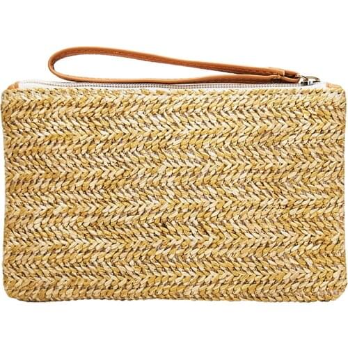 Handle Bags Beach Handbags Smooth Zippered Big Summer European And American Women Accessories Straw Woven Coin Purse