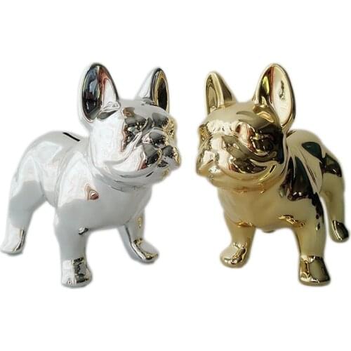 Popular French Bulldog Home Decor Love Dog Desk Top Decor Gold/silver Sample Room Party Saloon Cabinet Art Crafts Design
