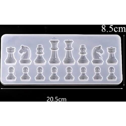 Chess Board Silicone Mold Set Chess Pieces Silicone Mold Chess Board Epoxy Casting Mold for DIY Art Crafts Jewelry Making