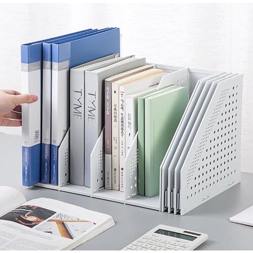 Folding Folder Storage Box Vertical Bookshelf Desktop Office Supplies File Basket Table Information Rack Student Stationery