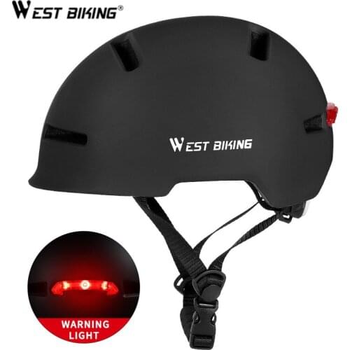 WEST BIKING Bicycle Helmet LED Light Rechargeable MTB Road Electric Bike Helmet Motorcycle Scooter Men Women Cycling Safe Cap