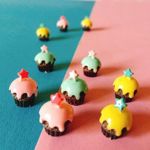 10 pcs cup cake/desserts/cream cakes/miniatures food/ cute/fairy garden gnome/moss terrarium decor/bonsai/figurine/doll house