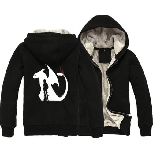 Toothless Night Fury How To Train Your Dragon Hiccup Woman Girl Parkas Full Zip Coat Plus Velvet Autumn Winter Clothes ZIIART