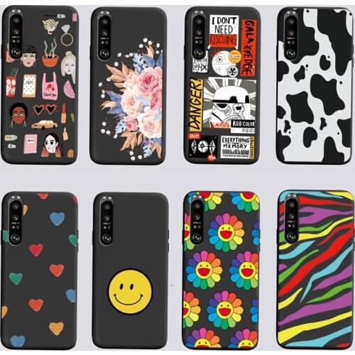 For Sony Xperia 1 III Case Silicone Soft Space Black TPU Phone Cover for Sony Xperia 5 III / 10 III Cases 5II Bumper Fundas 2021