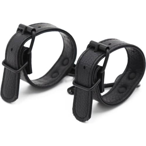 PU Leather Black Tie Hand Binding Toy Handcuffs