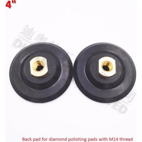 DIATOOL 2pcs 4inch Flexible Rubber backer pads for polishing pads sanding discs 5/8-11 Thread, 100mm back pad