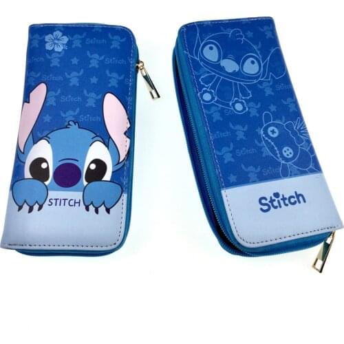 Disney wallet Cartoon Stitch card holder pu coin bag Cute Cartoon Student Wallet Boys and Girls Short Wallet