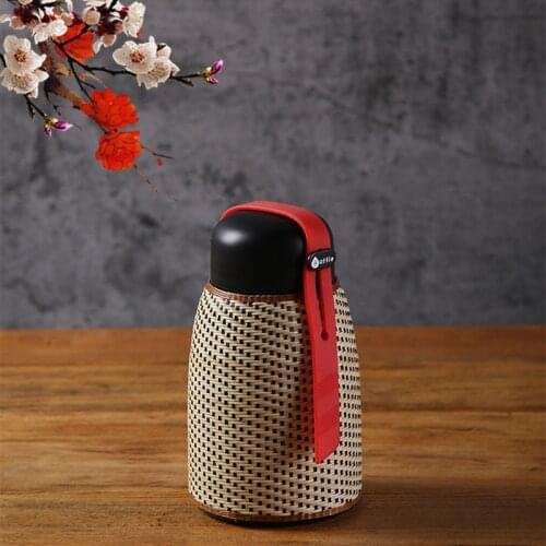 Home Accessories Thermos Kettle Portable Thermos Stainless Handmade Bamboo Weaving Thermos Water Large Capacity Thermal Holiday