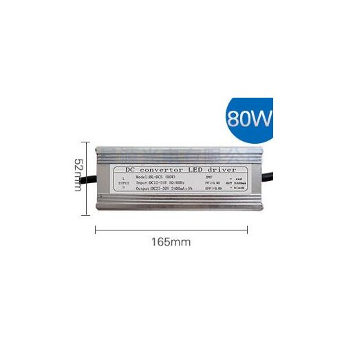 High Power 1pcs DC To DC 80w 2400mA LED Driver Waterproof IP67 DC 12-24V Power Supply For LED Light Lamp