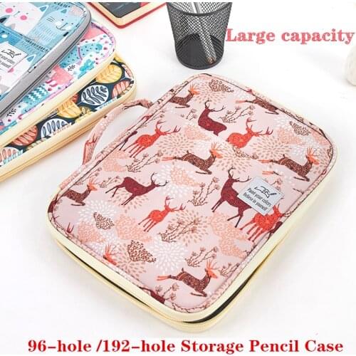 Kawaii 96 192 Holes pencil case for office file bag Waterproof Nylon Watercolor Art Pen Pouch Bag File bag School Supplies