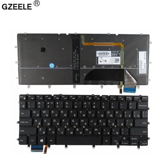 GZEELE Russsian laptop keyboard for Dell Inspiron 13 7000 7347 7348 7352 7353 7359 RU Black with backlit