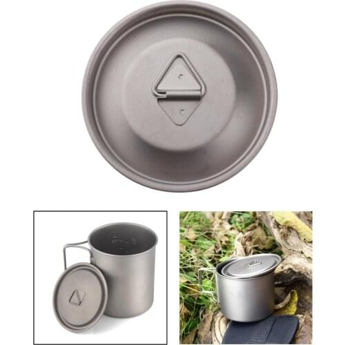 Titanium Alloy Mug Lid Outdoor Backpacking Hiking Leakproof Cup Cover Handle 3.35inch