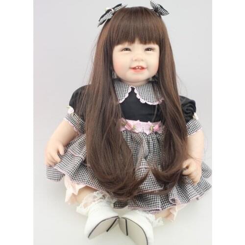 55CM Bebe Reborn Baby Doll Toys For Girls cotton Body Silicone Dolls girl Cute Fashion Toddler Play House Doll For Children Gift