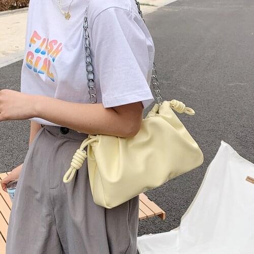 Silver Chain Small Soft Leather Crossbody Shoulder Bags for Women 2021 Summer Fashion Ladies Travel Handbags Travel Purse