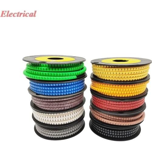 Cable Markers 0 to 9 number 2.5mm2 Cable Wire Marker Spiral Wrapping Colored 18AWG-12 AWG EC-1 2.6-4.2mm Suitable Wire