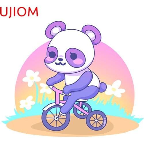 UJIOM WallStickers Panda Trike Bedroom Decoration Waterproof Sticker Door Accessories Wallpaper Room Home Decor Art PVC Decals