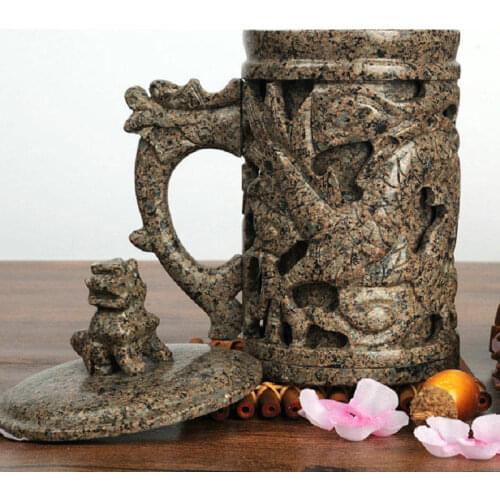 Natural Chinese stone material Tea Cup Gifts Retro Mug with cups 400ML