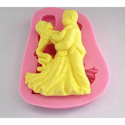 New Man and woman dancing fondant cake molds soap chocolate mould for the kitchen baking FM200