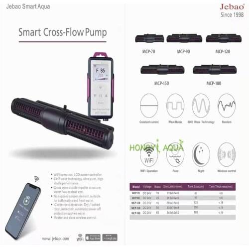 New Jebao MCP 70 90 120 150 180 Cross Flow Pump Display with Wifi Control Silent Cycle Liquid Crystal