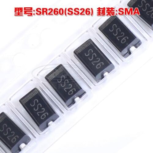 New SR260 SMA Silkscreen SS26 SMD Schottky Diode DO-214AC 2A 60V 260