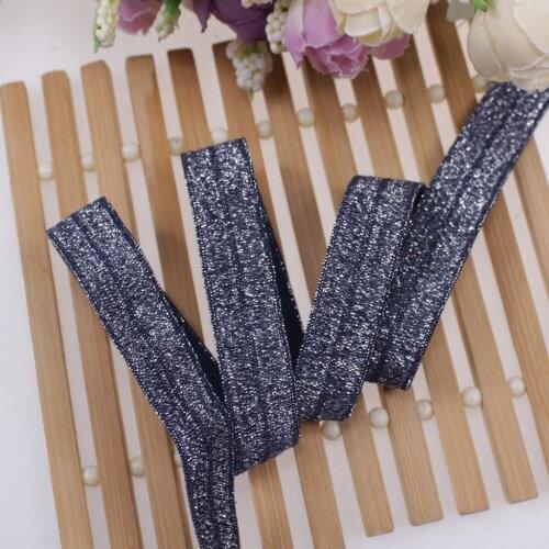 5/8 fold over elastic Wholesale colorful glitter thread foe,100yards per color #90111,welcome custom print