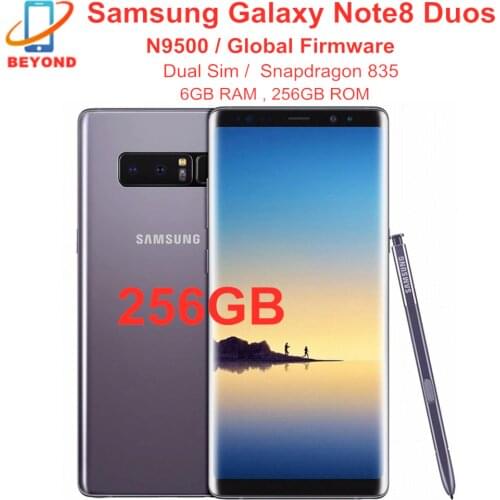 Samsung Galaxy Note8 Note 8 Dual Sim N9500 256GB ROM 6GB RAM Mobile Phone Octa Core 6.3" Snapdragon 835 NFC Original Cell Phone