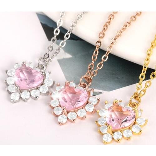 Luxury Multicolor Zircon Crystal Gem Necklaces For Women Vintage Heart Necklace Sexy Heart of the Sea Choker Jewelry Lover Gifts