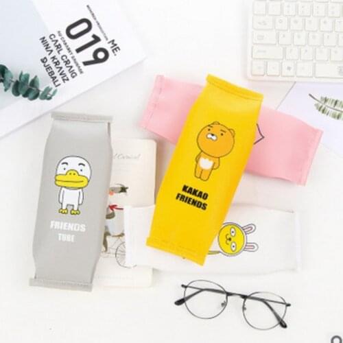Cute Cartoon Animal Flat Pencil Case Girl Waterproof Cosmetic Bag Student Storage Bag Coin Purse Pencil Case Office Pencil Case