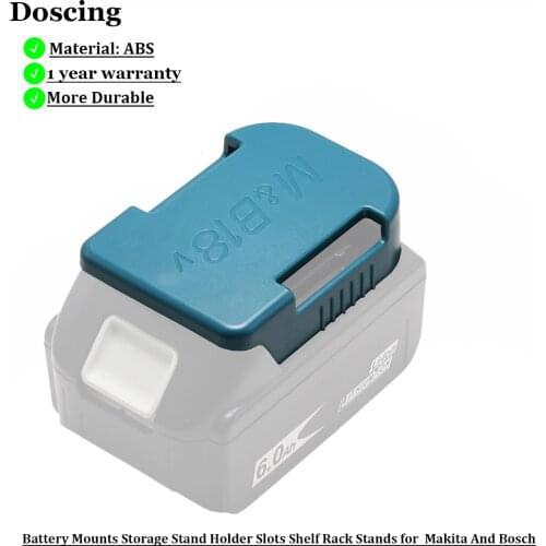 Battery Mounts Storage Stand Holder Slots Shelf Rack Stands for Makita BL1860 BL1850 BL1830 &for Bosch 18V Li-ion Battery BAT609