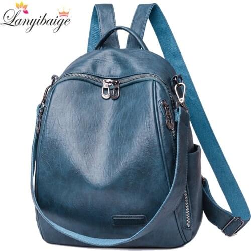 2021 Hot High Quality Leather Backpacks Women High Capacity Travel Backpack School Bags For Teenage Girls Shoulder Bag Mochilas