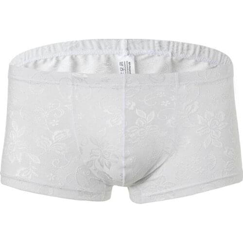 Sexy Man Lace Mesh Boxers Shorts Mens See Through Transparent Underpants Men Underwear Male Gay Penis Pouch Erotic Lingerie