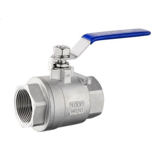 BSPT 1/4" 3/8" 1/2" 3/4" 1" 1-1/4" 1''Female Stainless Steel S316 2P Full Port Ball Valve with Vinyl Handle Thread Valves