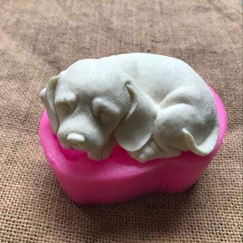 3D Dog Shaped Silicone Soap Molds Handmade Aromatic Plaster Craft Decorating Gypsum Soap Silucone Mold