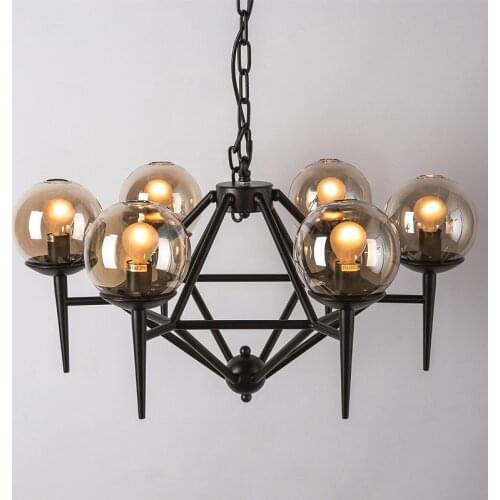 Nordic creative magic chandeliers living room American minimalist modern restaurant lamps glass ball art chandeliers LED lamps