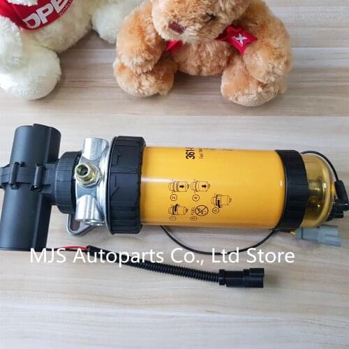 3619554 Fuel Filter Assembly with Oil Water Separator Electronic Pump with induction for JCB CAT Parts 414E, 416D, D3G, D4G