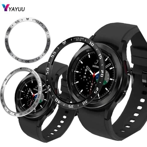 YAYUU Bezel Ring For Samsung Galaxy Watch 4 Classic 42mm 46mm Stainless Steel Bezel Cover Protection Adhesive Loop Anti Scratch