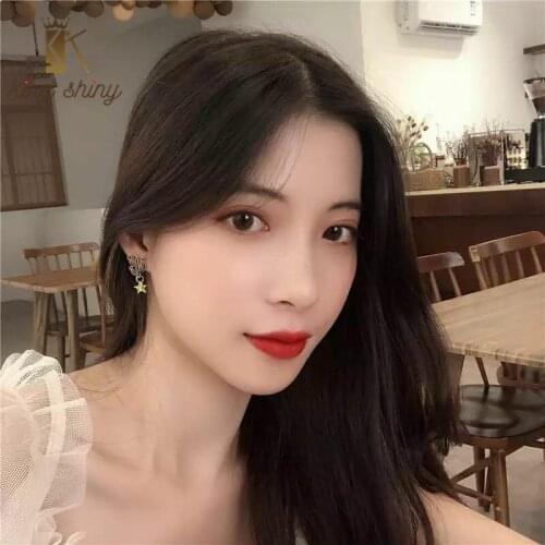 Personality Green Cactus Design Dangle Earrings for Woman Elegant Star Statement Pendant Earrings Girl Party Ear Jewelry Brincos