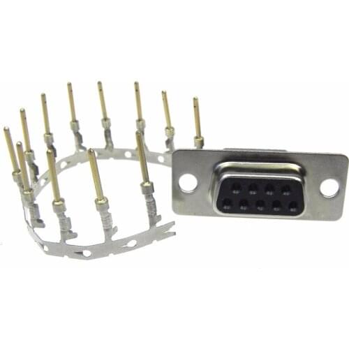 1pcs/lot High quality DB9-9pin female terminal crimping type socket with the screws DB9 cable connector for subway