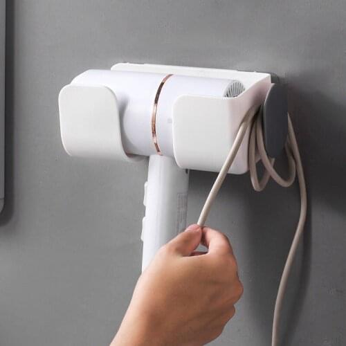 1PC Bathroom Electric Hair Dryer Bracket Punch-Free Wall-Mounted Hair Dryer Shelf Toilet Hair Dryer Storage Rack wall shelf U2