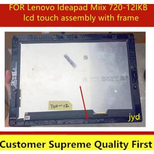 12 INCH LCD SCREEN FOR Lenovo Ideapad Miix 720-12IKB LCD Display Touch Screen Assembly with Frame MIIX 720