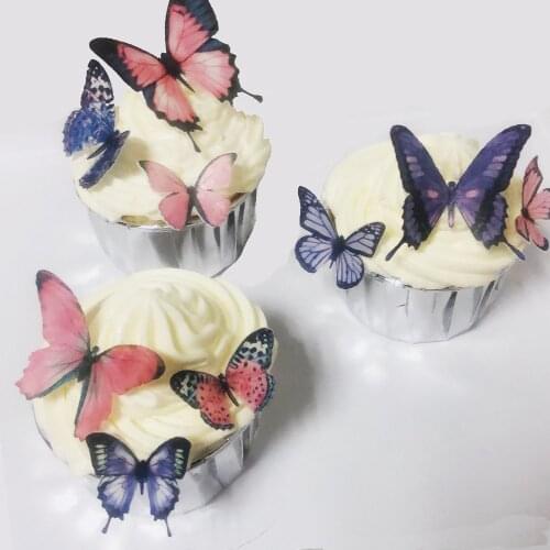 36pcs Easter Edible Wafer Butterfly Birthday Wedding Cakes Decoration Party Supply Cake Decorating Tools