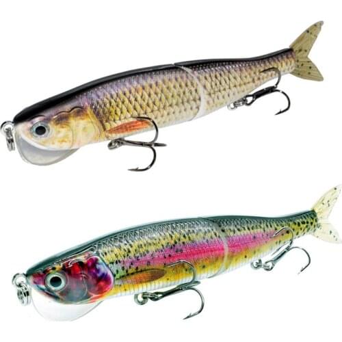 5.6inch 14.2cm Fishing Lure Bait 2Segment Minnow Jerk Bait Swimbait Lifelike Fish Fishing Tackle Pesca Hook Bass Trout Lure