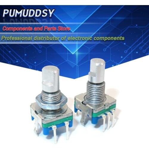 5PCS Half axis rotary encoder, handle length 15mm code switch/EC11/ digital potentiometer with switch 5Pin