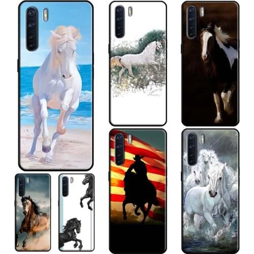 Running Horse Animal For OPPO A91 A83 A15 A1K A5S A31 A53 A5 A9 2020 F5 F7 A52 A72 Reno 2 Z 4 Pro Phone Cover
