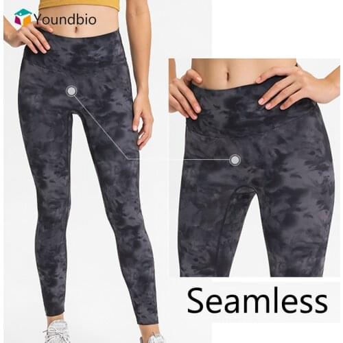 YOUNDBIO Seamless Tie Dye Leggings Women 2021 Leopard High Waisted Sports Yoga Pants Fitness Workout Gym Camouflage Leggings