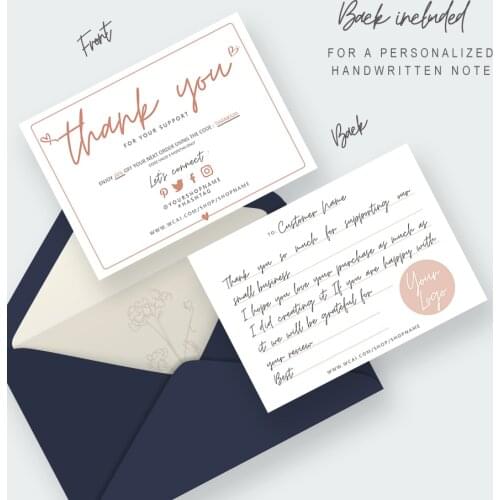 Business Thank You For Order Insert Card/Feminine Modern Business Order Insert Card Template/EDITABLE&Printable Customer Note