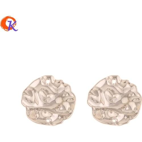 Cordial Design 100Pcs 19*19MM Jewelry Accessories/DIY Earrings Making/Rhodium/Wrinkled Coin Shape/Hand Made/Earring Findings